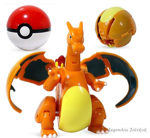 Pokemon labdába zárható Charizard jellegű figura 12 cm