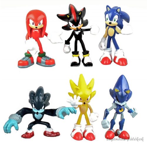 6 db-os Sonic a sündisznó figura szett 10 cm
