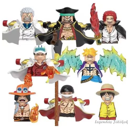 8 db-os One Piece jellegű figura szett Feketeszakállal