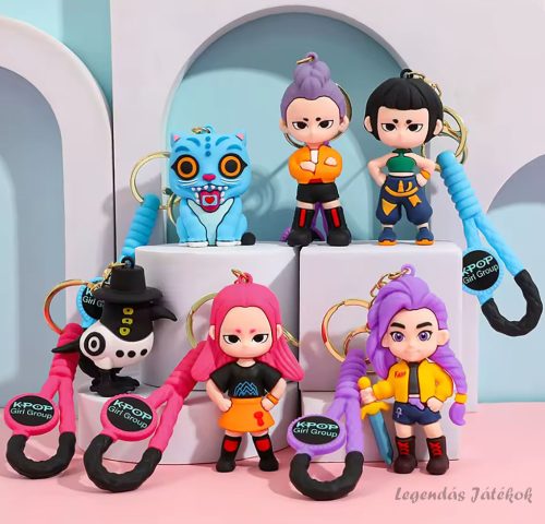 K-Pop Demon Hunters jellegű 6 db-os kulcstartó szett