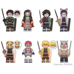 8 db-os Demon Slayer mini figura szett