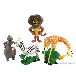 4 db-os Madagascar jellegű állatfigura szett