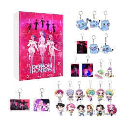   K-Pop Demon Hunters jellegű - Adventi kalendárium naptár rózsaszín