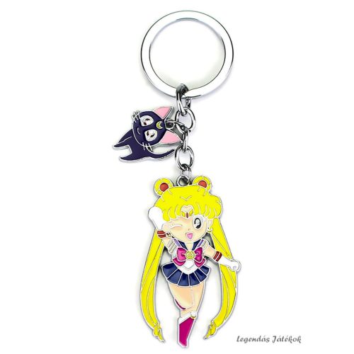 Sailor Moon Holdtündér és Luna cica kulcstartó