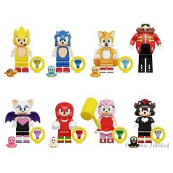   8 db-os Sonic a sündisznó jellegű mini figura szett kiegészítőkkel