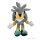 Szürke Silver Sonic jellegű plüss akasztóval 14 cm