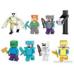 8 db-os Minecraft jellegű mini figura szett