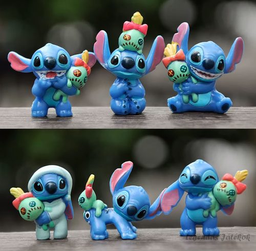 6 db-os Stitch mini mesefigura szett