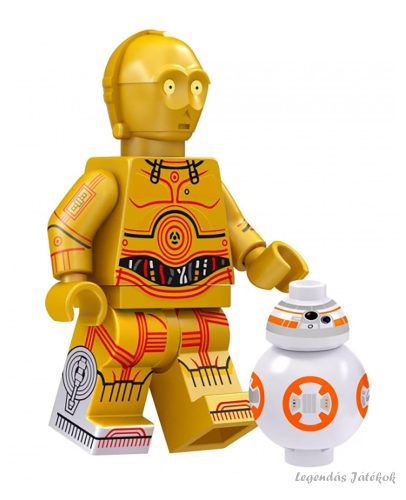 Star Wars - C-3PO jellegű mini figura kis robottal