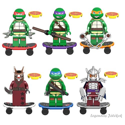 6 db-os Tini nindzsa teknőcök mini figura szett