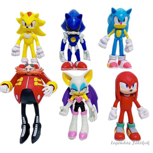 6 db-os Sonic a sündisznó figura szett - Rouge a denevérrel 10 cm