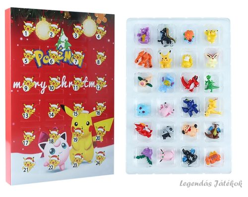 24 db-os Pokemon jellegű Adventi Kalendárium naptár figura szett