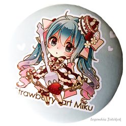 Anime kitűző - Strawberry art Miku