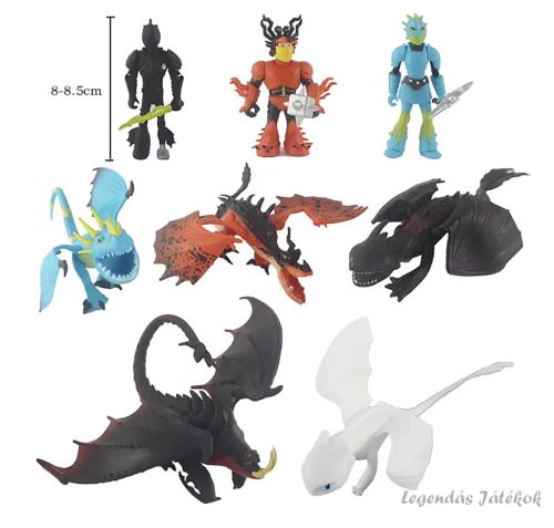8 db-os Így neveld a sárkányodat jellegű figura szett