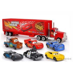   Verdák Cars jellegű - 7 db-os kamion és kisautó játék szett