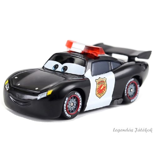 Verdák Cars - Rendőr Villám McQueen jellegű fém kisautó 8 cm