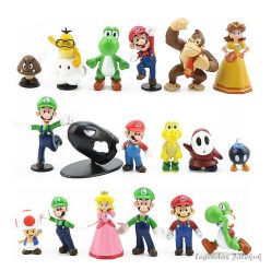 18 db-os Super Mario jellegű figura szett