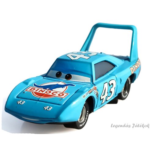 Verdák Cars - The King kék Dinoco jellegű fém kisautó 8 cm