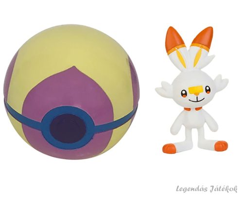 Labdába zárható mini Pokemon figura - Scorbunny