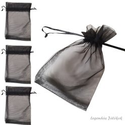 3 db-os fekete tüll organza ajándéktasak