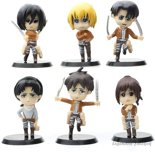 6 db-os Attack on titan figura szett