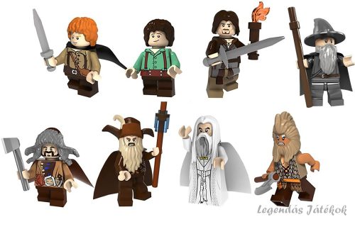 8 db-os Gyűrűk ura Lord of the Rings mini figura szett