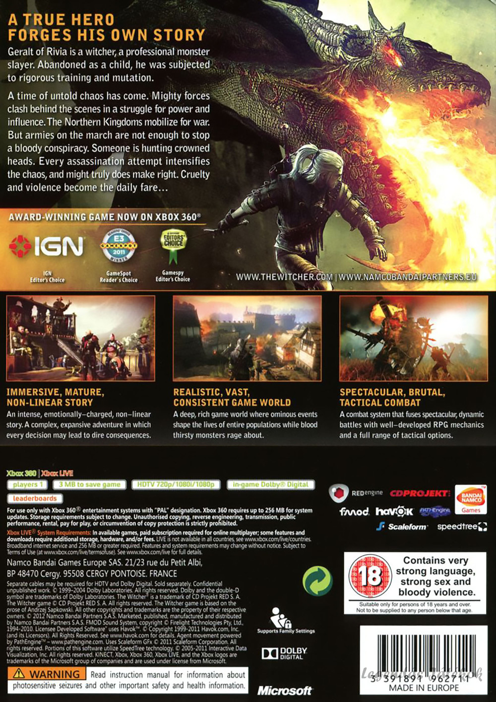 The Witcher 2 - Assassins of Kings Xbox 360 játék (használt)