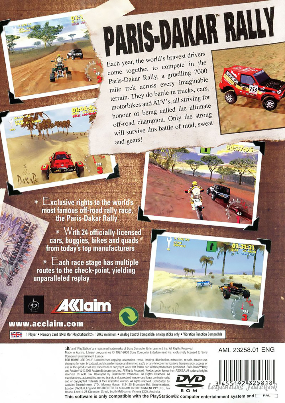 Paris - Dakar Rally Ps2 játék PAL (használt)