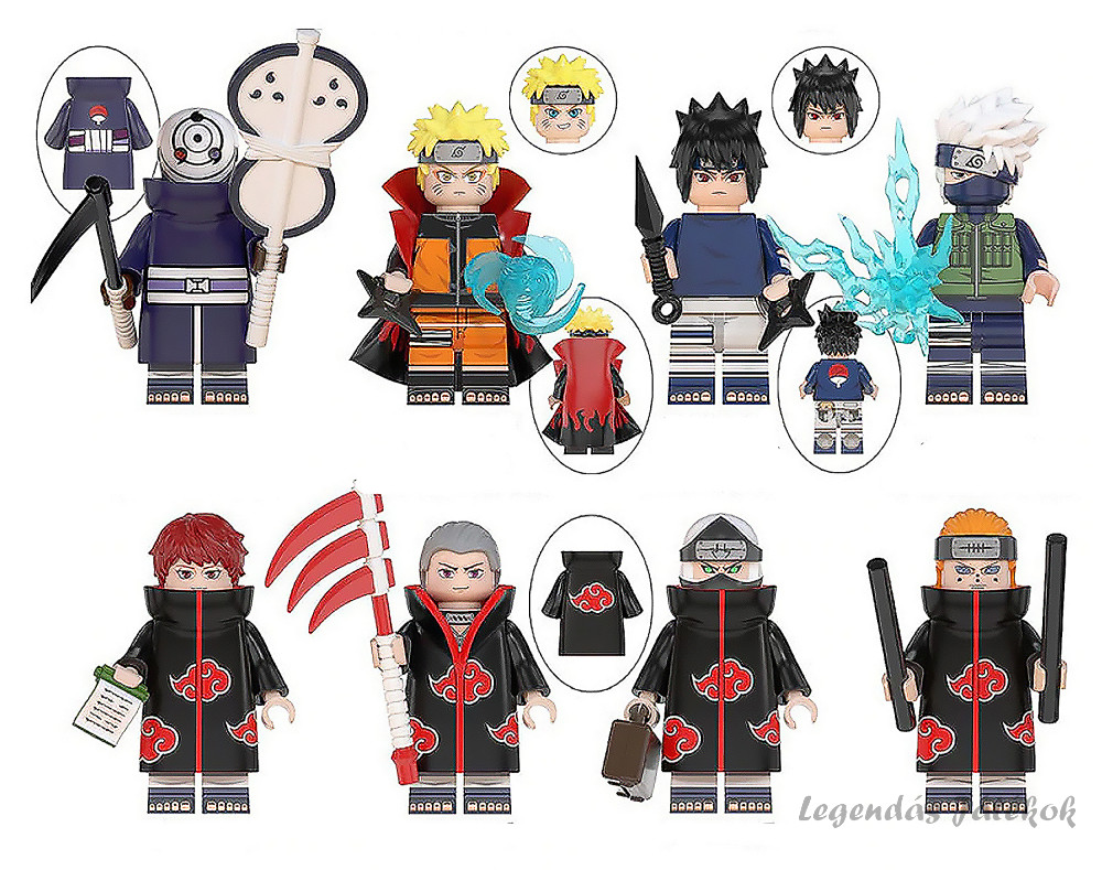 8 db-os Naruto mini figura alap szett